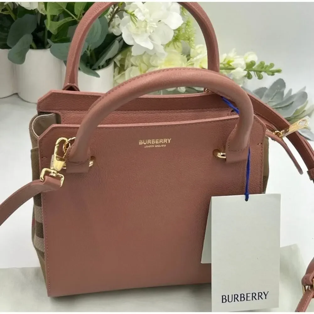 Women's Burberry, mini top handle satchel handbag, detachable shoulder strap - Picture 3 of 16